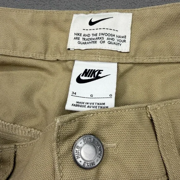NWT Nike Life Carpenter Parachute Cargo Jeans Pants Men's 34x32 Brown Khaki $140